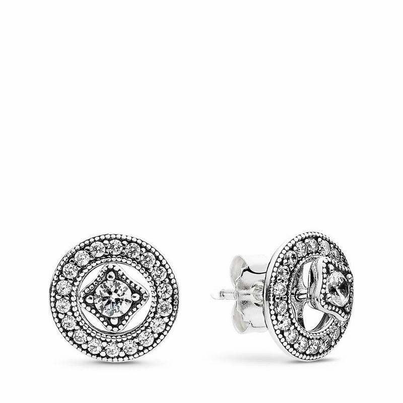 Pandora Vintage Allure Stud Earrings Online NZ, Sterling Silver (932847-GVW)